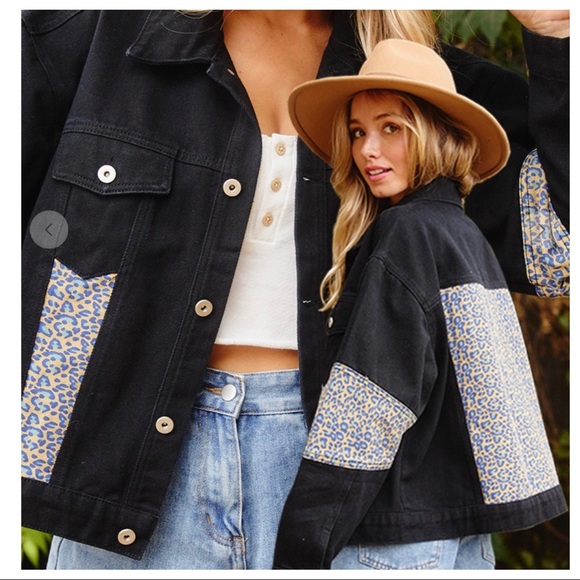 Fashion Leopard contrast Twill Jacket - Picture 7 of 7